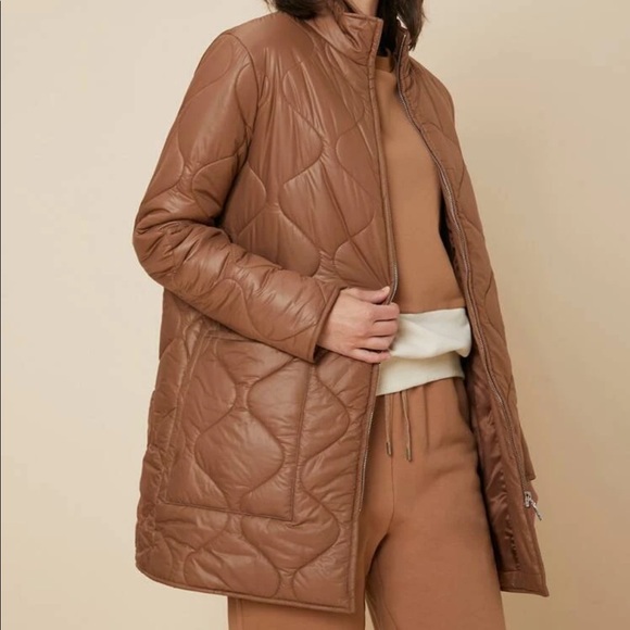 Brown Quilted jacket with pockets - Picture 4 of 10